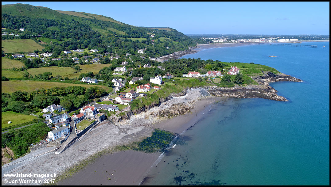 Aerial view of Port e Vullen, Isle of Man 17/7/17